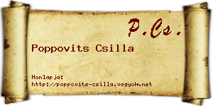 Poppovits Csilla névjegykártya